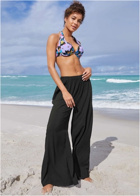 Palazzo Cover-Up Pant - Black Beauty swimwear for all body types, comfortable womens beachwear