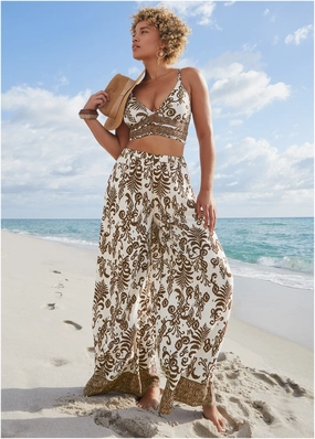 Palazzo Cover-Up Pant - Mystic Paisley swimwear for all body types, comfortable womens beachwear