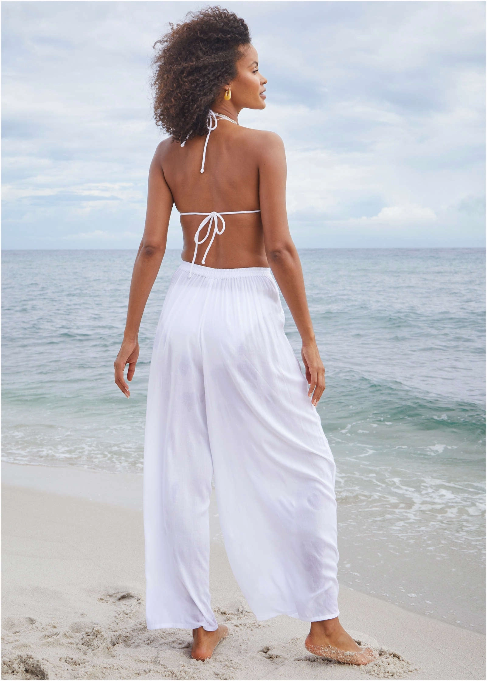 Palazzo Cover-Up Pant - Pearl White