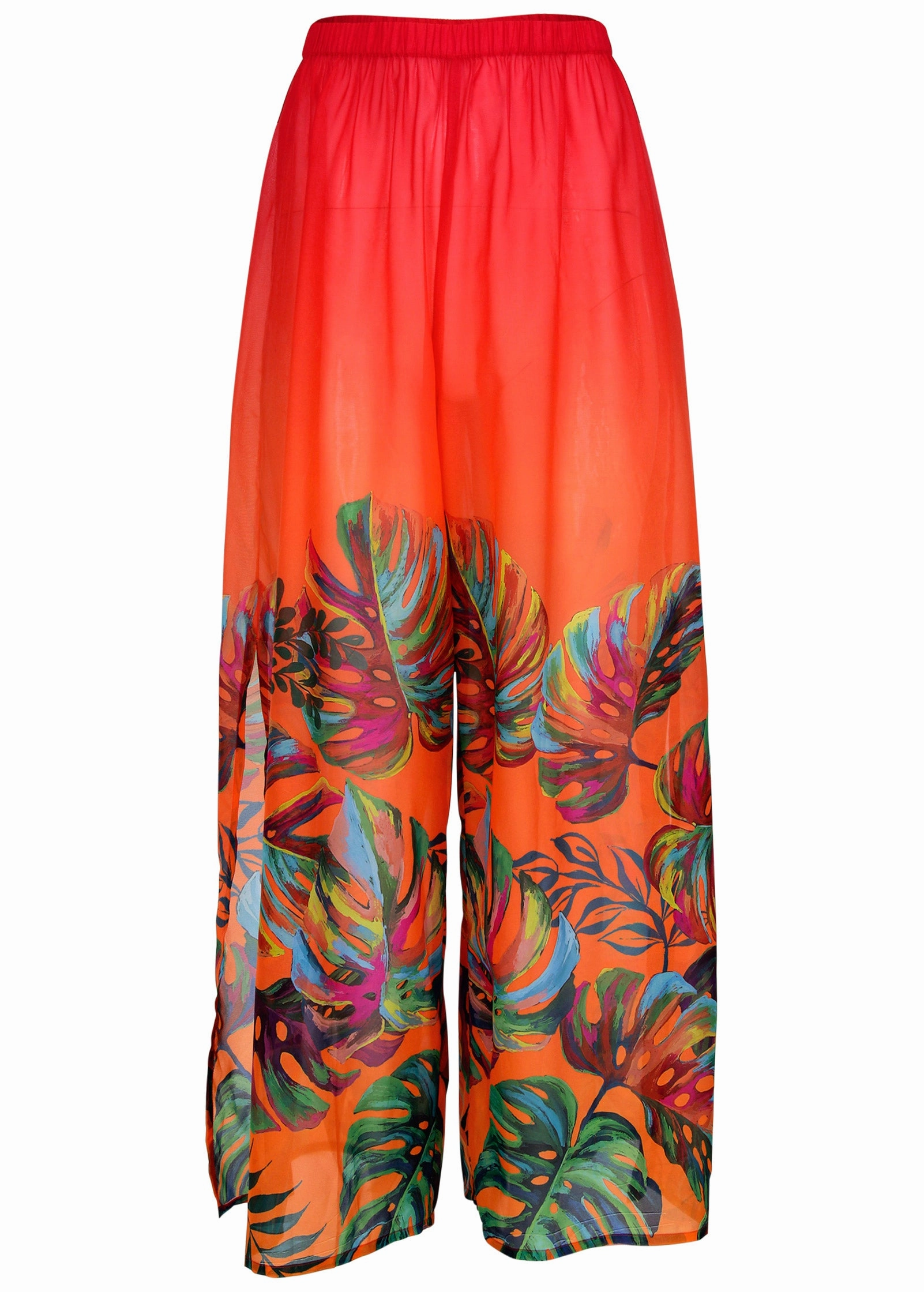 Palazzo Cover-Up Pants - Tropical Sunset Border