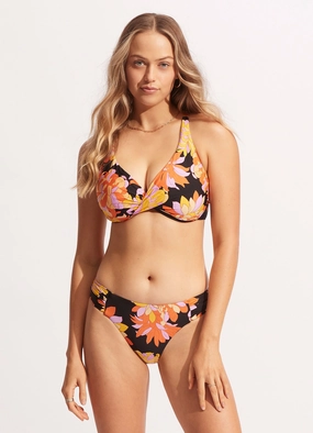 Palm Springs Wrap Front F Cup - Black two-piece bikinis for women, trendy bikinis for beachwear