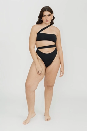 Paloma One Piece - Black soft fabric swimwear women, resort swimwear for ladies