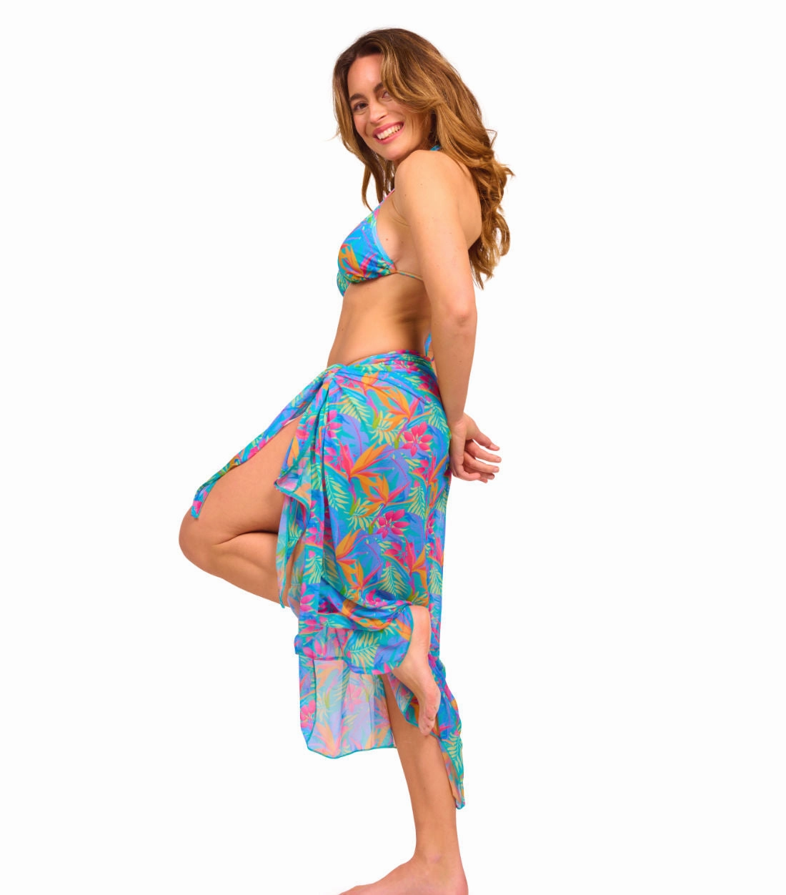 Paradise Green Tan Through Beach Sarong