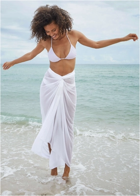 Pareo Cover-Up - Pearl White womens sun protection swimwear, trendy swimwear collection