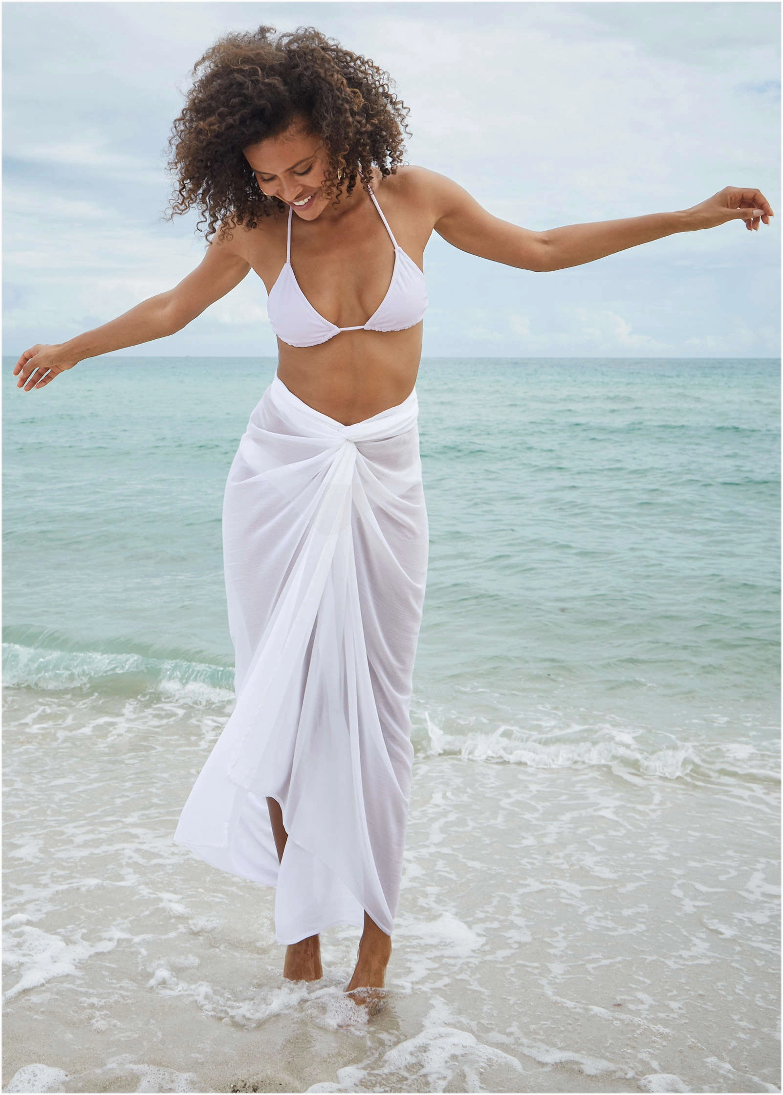 Pareo Cover-Up - Pearl White womens sun protection swimwear, trendy swimwear collection