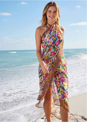 Pareo Cover-Up - Wild Florals womens sun protection swimwear, trendy swimwear collection
