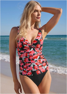 Paros Underwire Tankini - Cartoon Poppy bandeau bikini tops, triangle swim tops