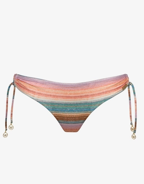 Pastel Sunset  Bikini Pant - Pink Stripe adjustable swim bottoms women, flattering bikini bottoms
