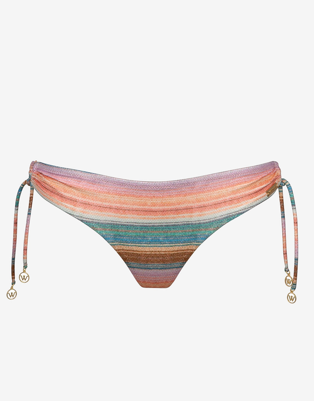 Pastel Sunset  Bikini Pant - Pink Stripe adjustable swim bottoms women, flattering bikini bottoms