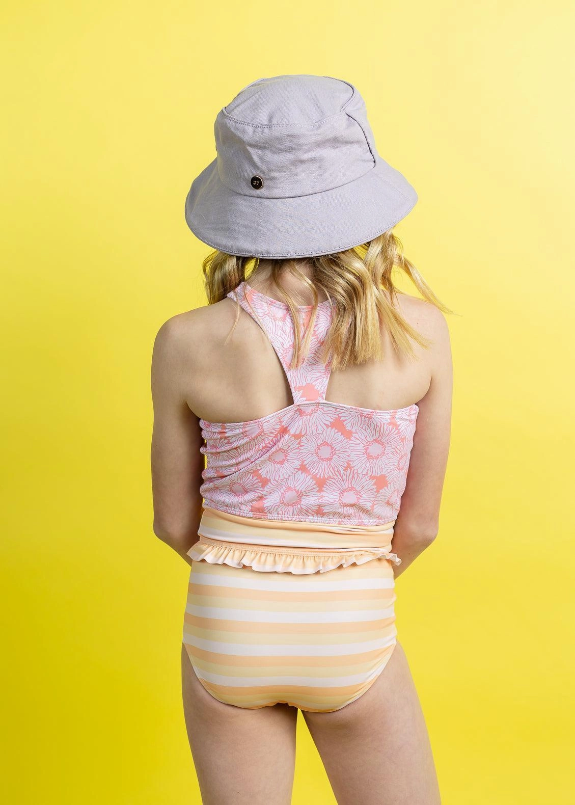 Peachy Stripe | Youth Mid-Ruffle Bottoms