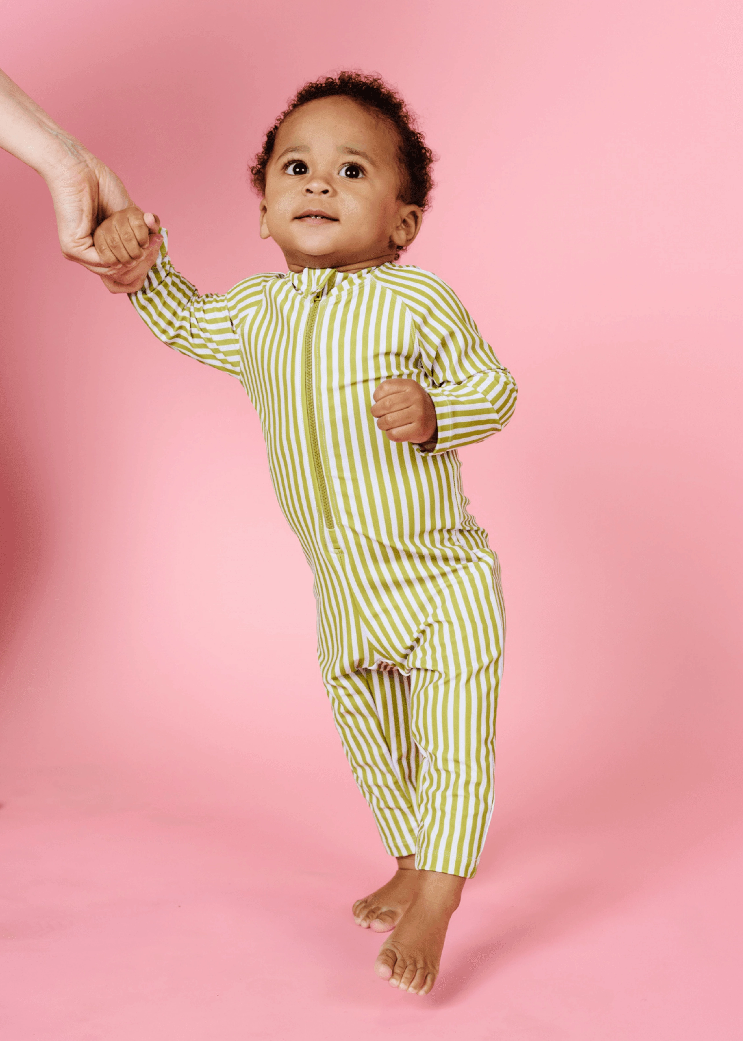 Pear Stripes | Baby Rashguard One-Piece (Unisex)