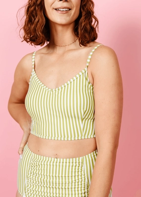 Pear Stripes | V'D Crop Top tankini swim tops, adjustable bikini tops