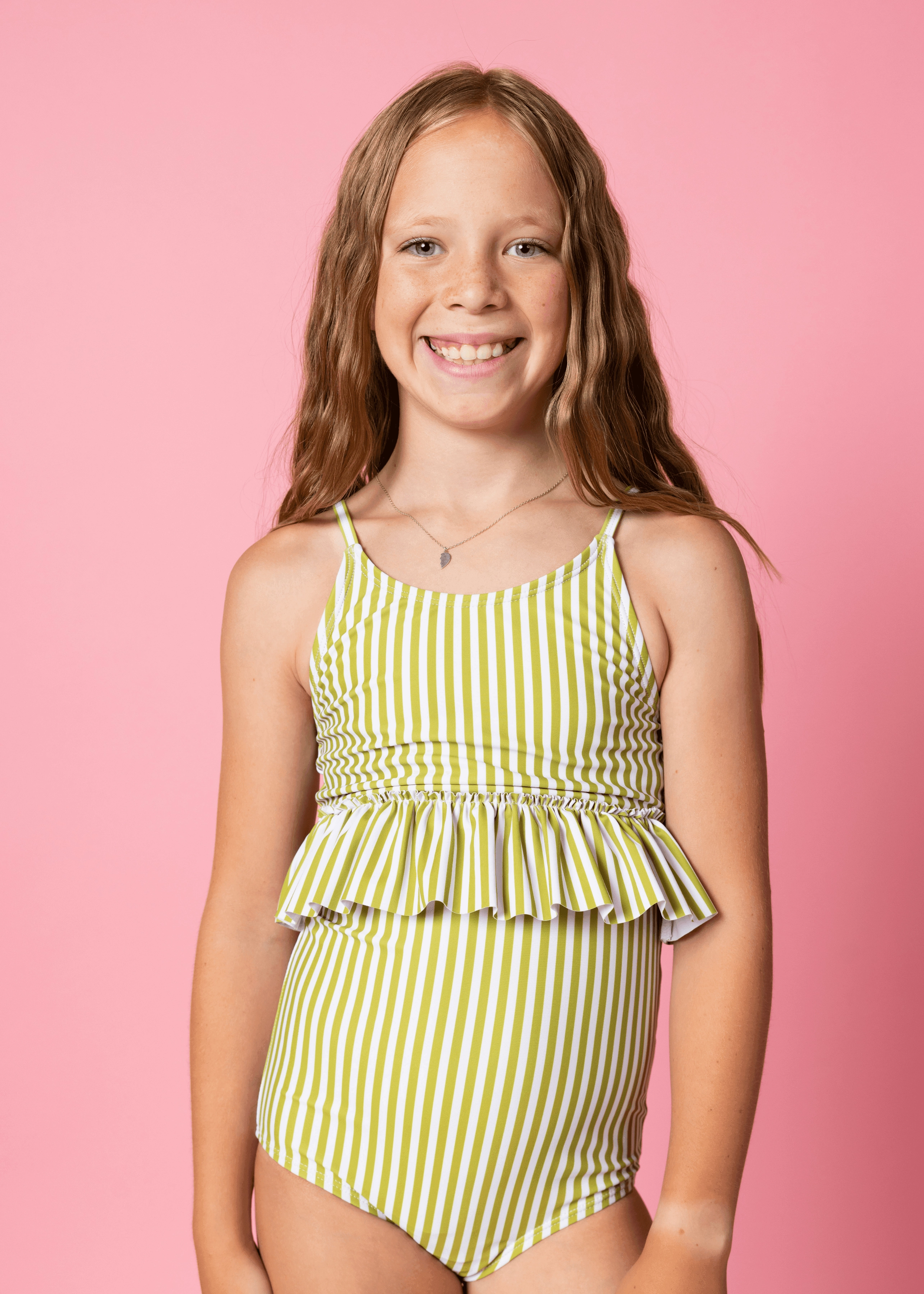 Pear Stripes | Youth Peplum Top