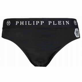 Philipp Plein Sleek Nylon Swim Briefs with Iconic Logo Men's Detail mens beach swimwear, quick dry mens swimsuits