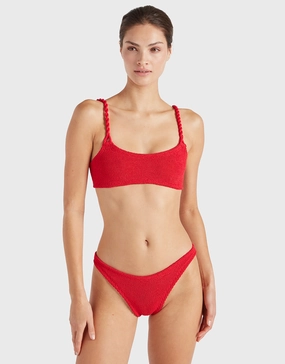 Phoebe Bikini Set - Red full coverage swim tops, cute bikini tops