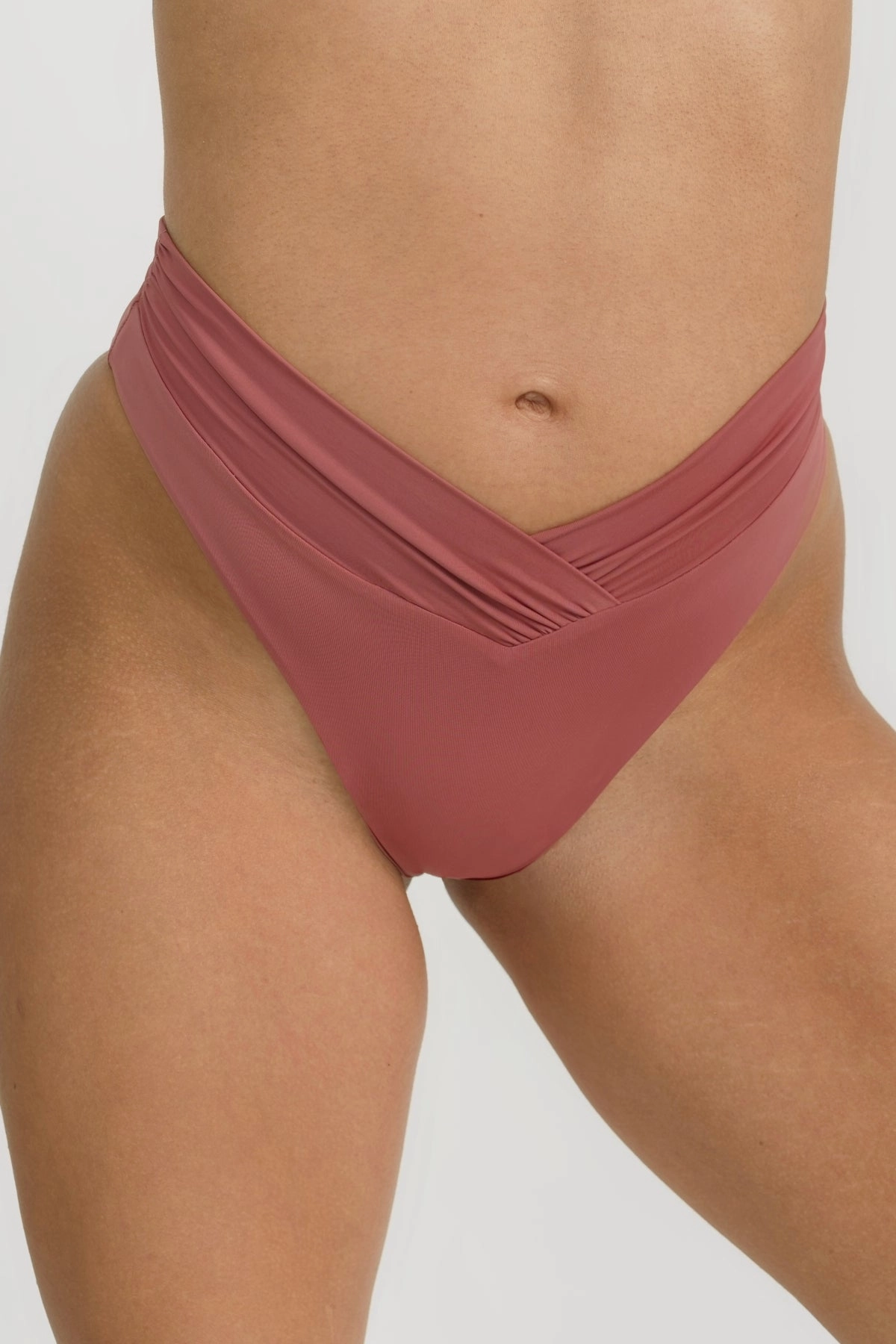 Pico Bottom - Rouge soft fabric swimwear women, resort swimwear for ladies