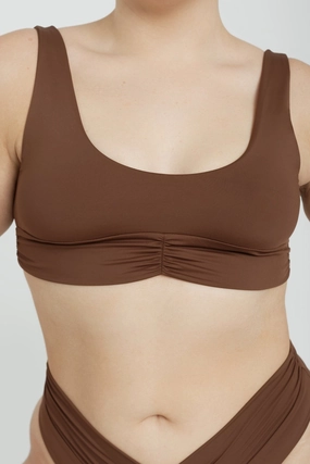 Pico Top - Chocolate soft fabric swimwear women, resort swimwear for ladies