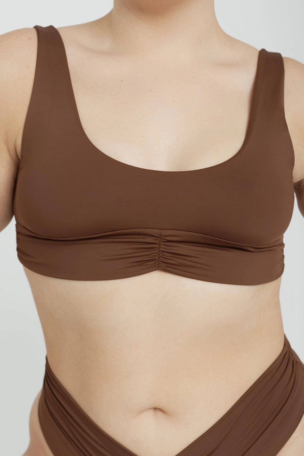Pico Top - Chocolate soft fabric swimwear women, resort swimwear for ladies