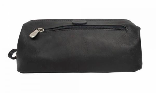 Piel Leather Deluxe Top Frame Traveling Kit Travel Carry Bag Overnight Bag
