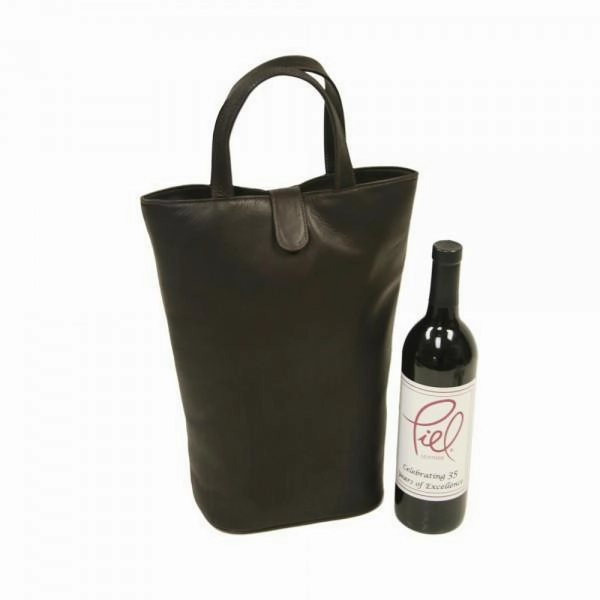 Piel Leather Double Wine Tote Stylish Travel Bag