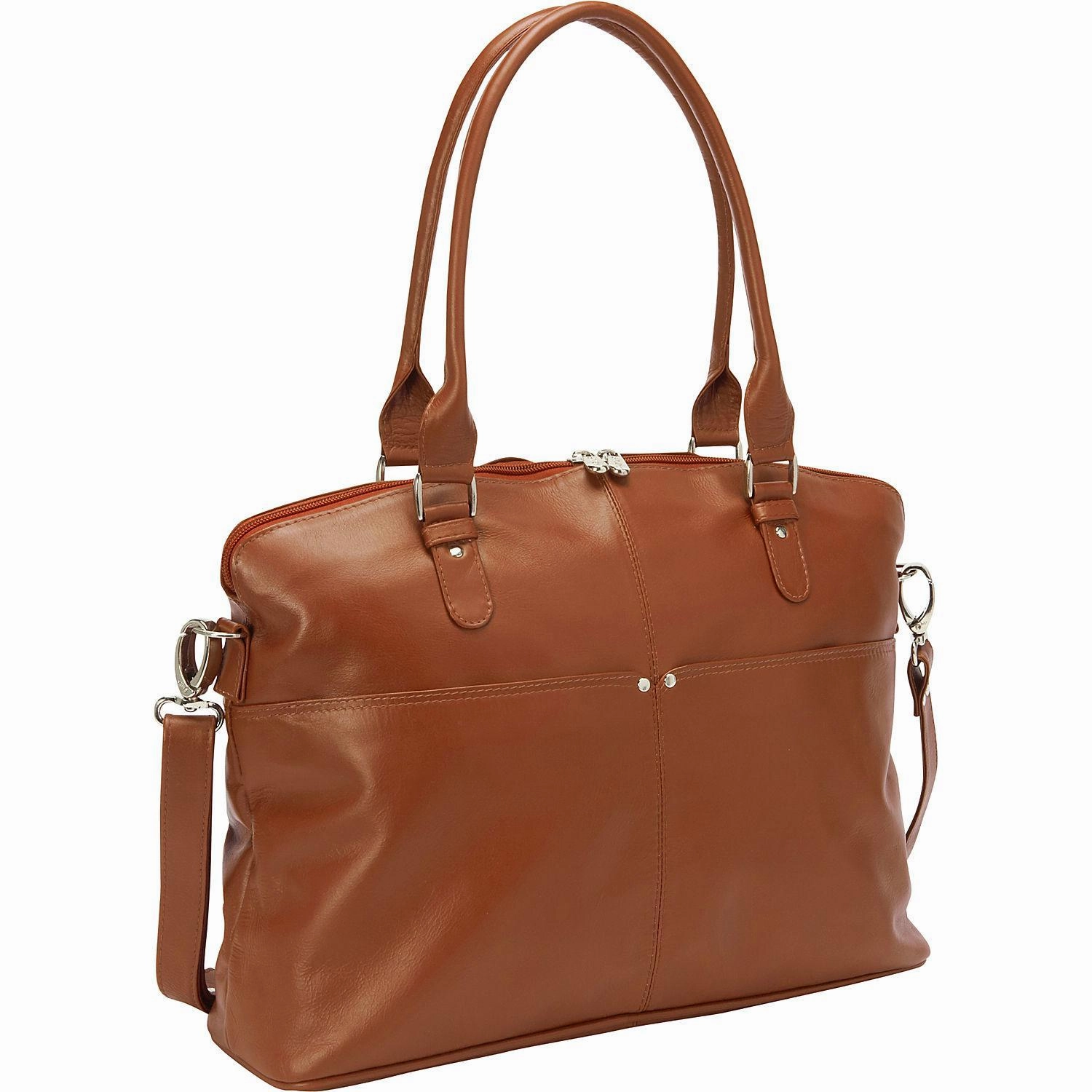 Piel Leather Slim Executive Computer Case High Capacity Travel Bag