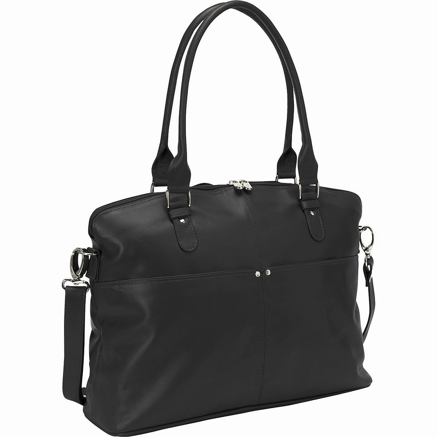 Piel Leather Slim Executive Computer Case High Capacity Travel Bag Travel Clutch