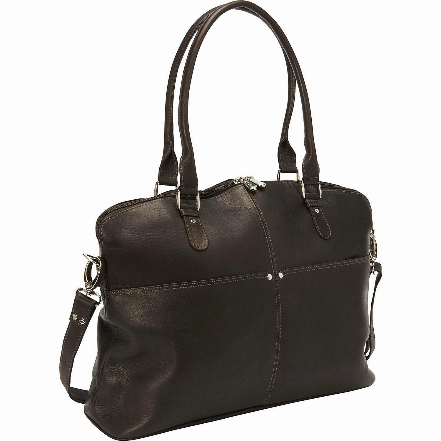Piel Leather Slim Executive Computer Case Compact Duffel Bag