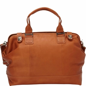 Piel Leather Top Frame Carry-On Travel Safety Bag Overnight Bag