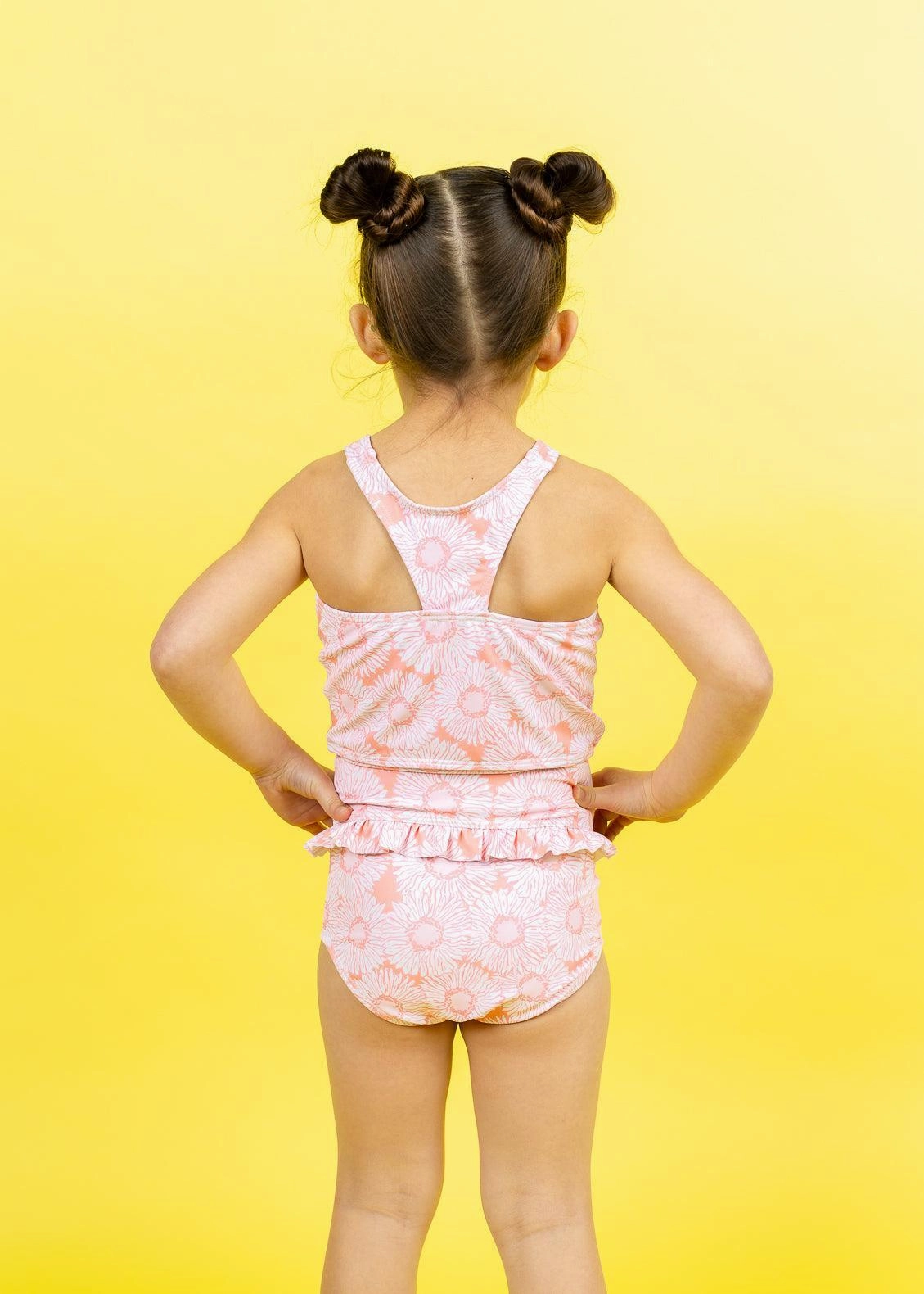 Pink Daisies | Mini Mid-Ruffle Bottoms