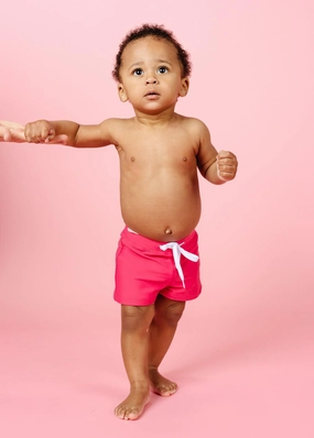 Pink Raspberry | Baby Euro Shorts boys summer swimwear, boys rash guard swim sets