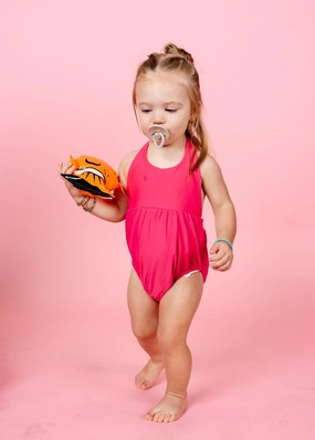 Pink Raspberry | Baby Romper One-Piece cute girls swimsuits, stylish swimwear for girls