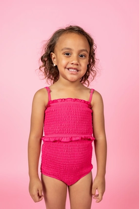 Pink Raspberry | Mini Bandeau Top cute girls swimsuits, stylish swimwear for girls