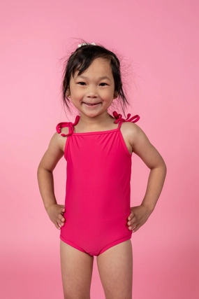 Pink Raspberry | Mini Simply One-Piece cute girls swimsuits, stylish swimwear for girls