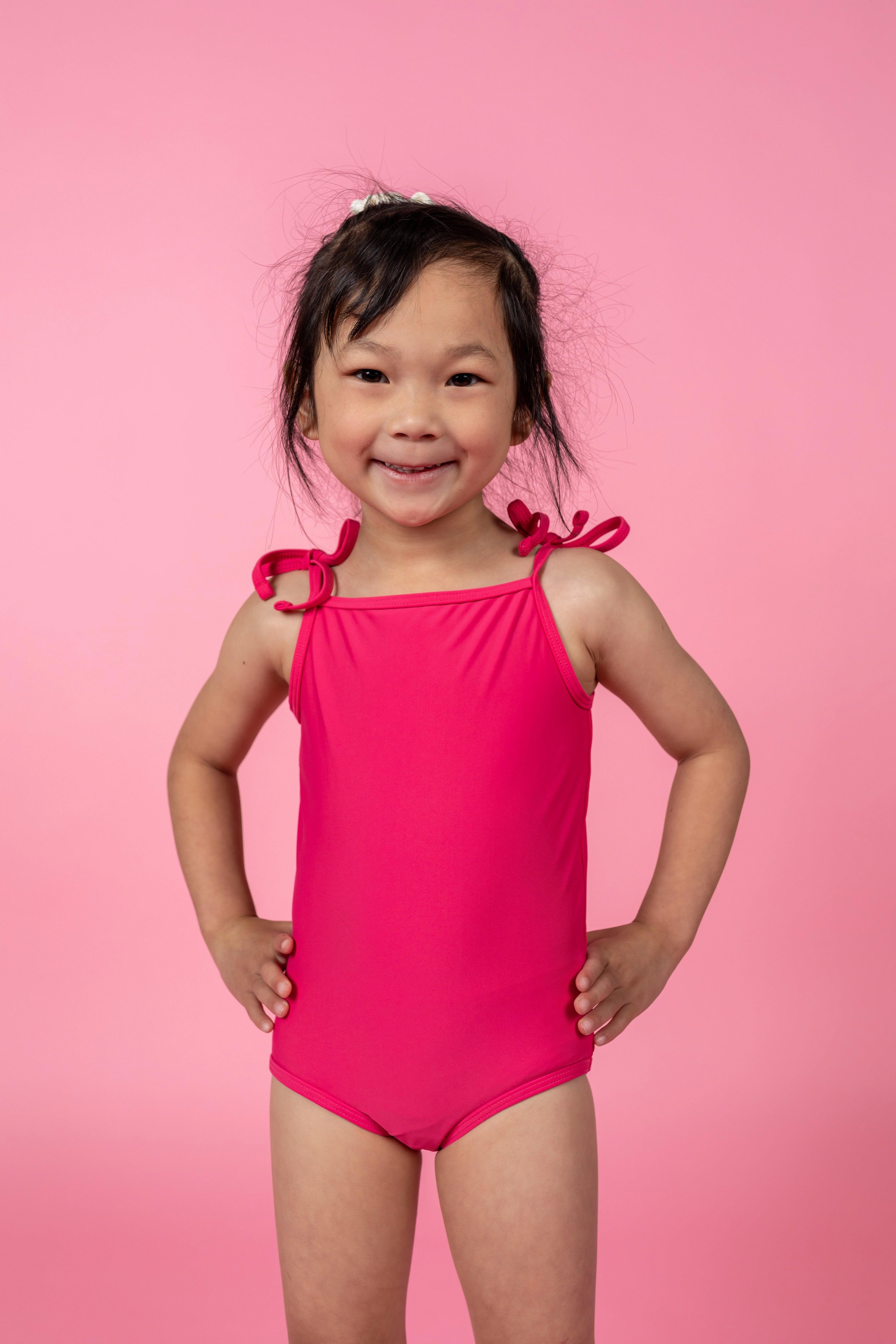 Pink Raspberry | Mini Simply One-Piece cute girls swimsuits, stylish swimwear for girls