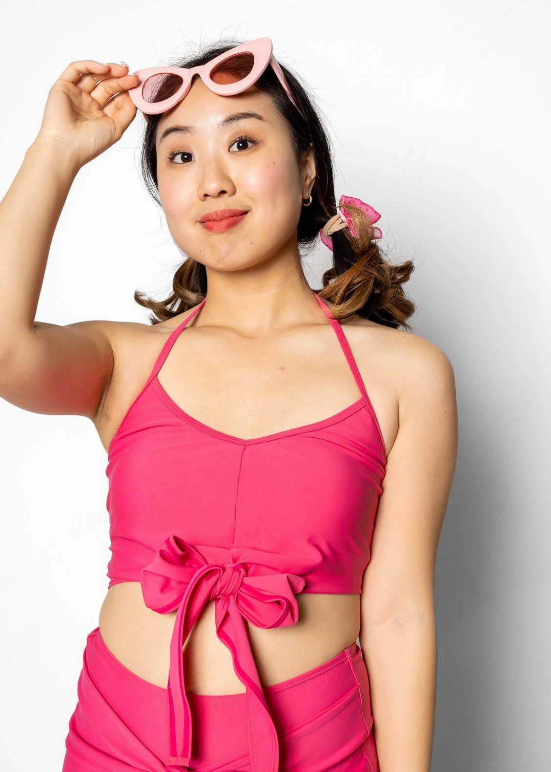 Pink Raspberry | Tied-Up Top tankini swim tops, adjustable bikini tops
