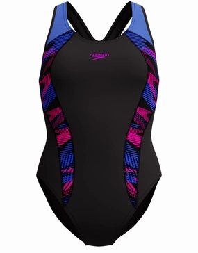 Placement Laneback Swimsuit - Black/Blue minimalistic swimsuits women, sleek swimwear styles