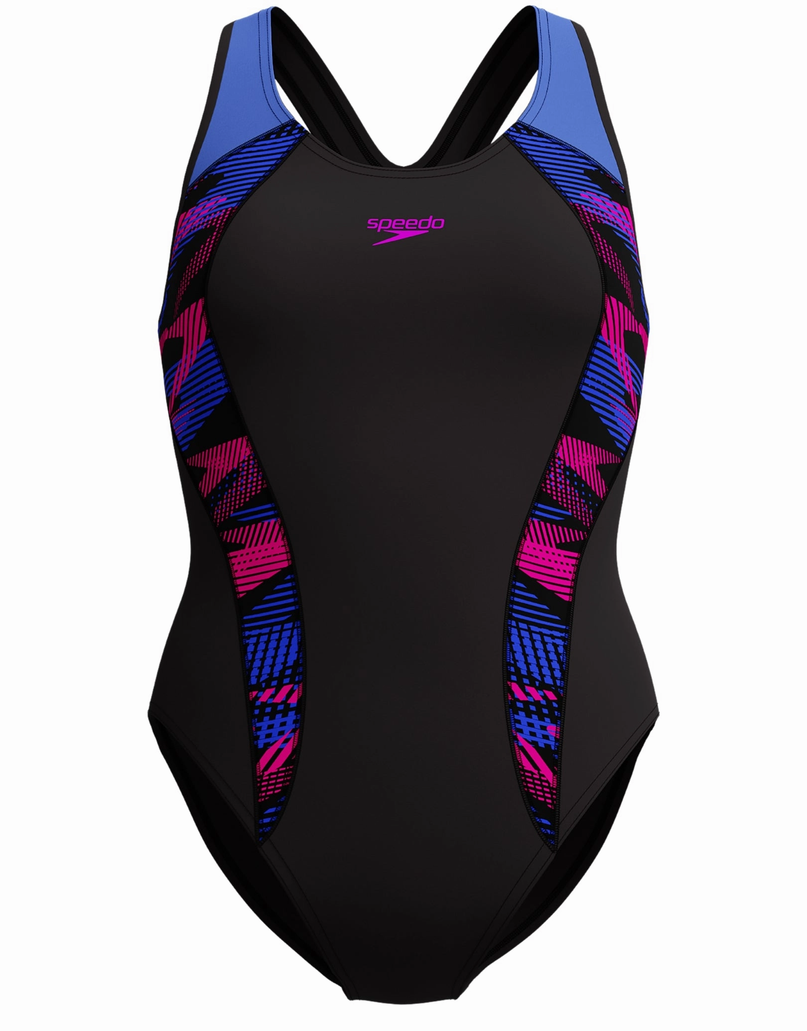 Placement Laneback Swimsuit - Black/Blue minimalistic swimsuits women, sleek swimwear styles