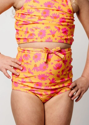 Playful Daisies | Mini Bow Bottoms cute girls swimsuits, stylish swimwear for girls