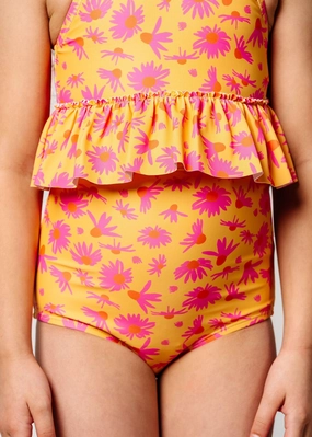 Playful Daisies | Mini High-Waisted Bottoms cute girls swimsuits, stylish swimwear for girls