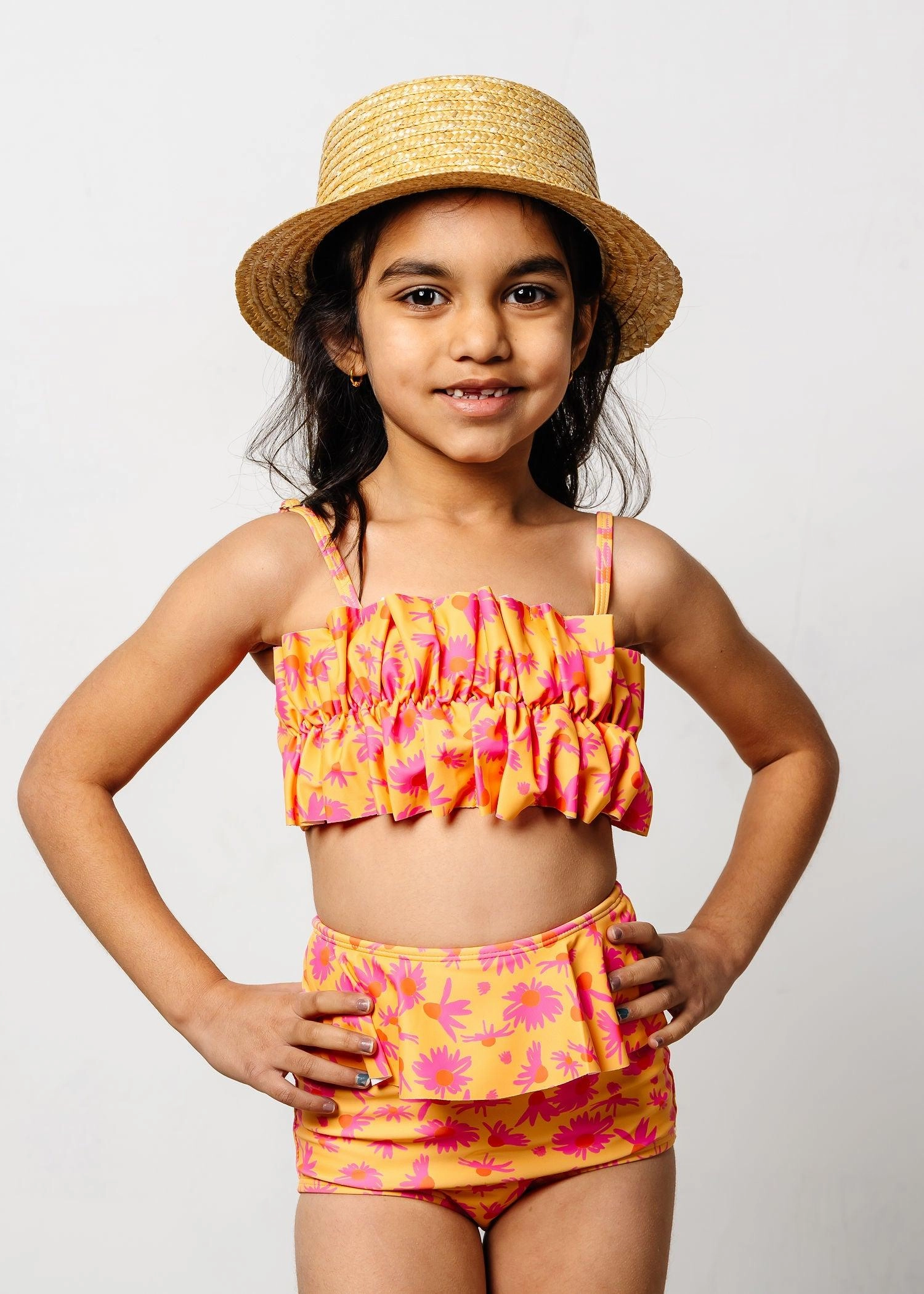 Playful Daisies | Mini Oversized Ruffle Top