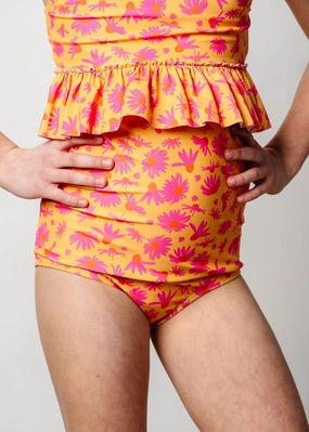 Playful Daisies | Youth Bow Bottoms cute girls swimsuits, stylish swimwear for girls