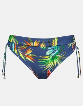 Plunge Adjustable Bikini Pant - Indigo Rainbow adjustable swim bottoms women, flattering bikini bottoms