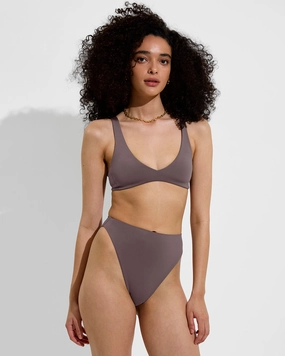 Plunge Top - Stormy sleek design swimwear for women, minimalist swim styles