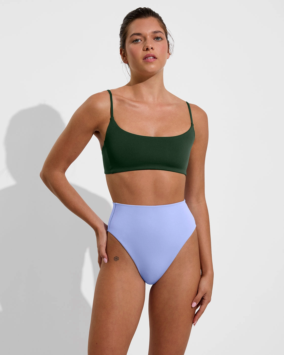 Pool Days Top - Palm sleek design swimwear for women, minimalist swim styles