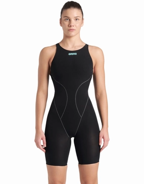 Powerskin Impulso Open Back - Black/Teal competition swimwear for women, women's racing swimsuits