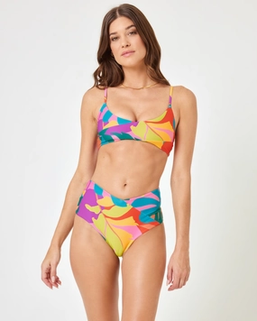 Printed High Tide Bikini Top - Copacabana halter swim tops, wireless bikini tops
