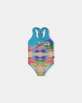 Printed One-Piece Swimsuit Multicolored cute swimsuits for teen girls, modest teen swimwear