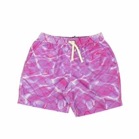 Purple Pool Print Swim Trunks mens beach swimwear, quick dry mens swimsuits