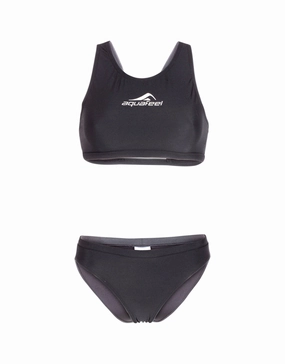 Racerback Bikini Set - Black minimalistic swimsuits women, sleek swimwear styles