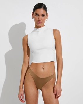 Rays Sleeveless Top - Coconut lightweight women's swimwear, chic swim outfits for beach